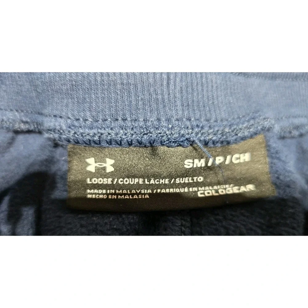 Under Armour Men's Joggers Small Coldgear Navy Blue‎ Drawstrings  Cotton Blend